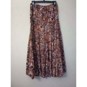 Metro Wear Brown Print Skirt Size Medium